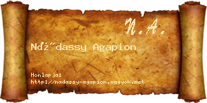 Nádassy Agapion névjegykártya